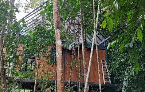 Rumah Kontena Dinding Bijian Kayu di Malaysia