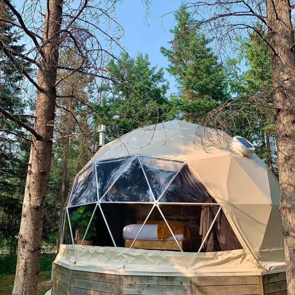 Khemah Kubah Bulatan Bulat Glamping Mewah untuk Berpesta di ELK Island Retreat