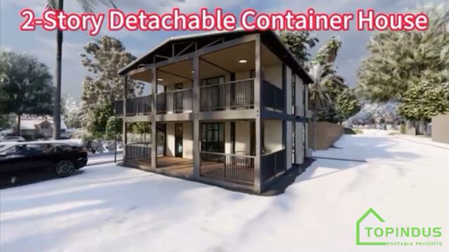 Rumah kontena boleh tanggal 2 tingkat pasang siap mudah alih