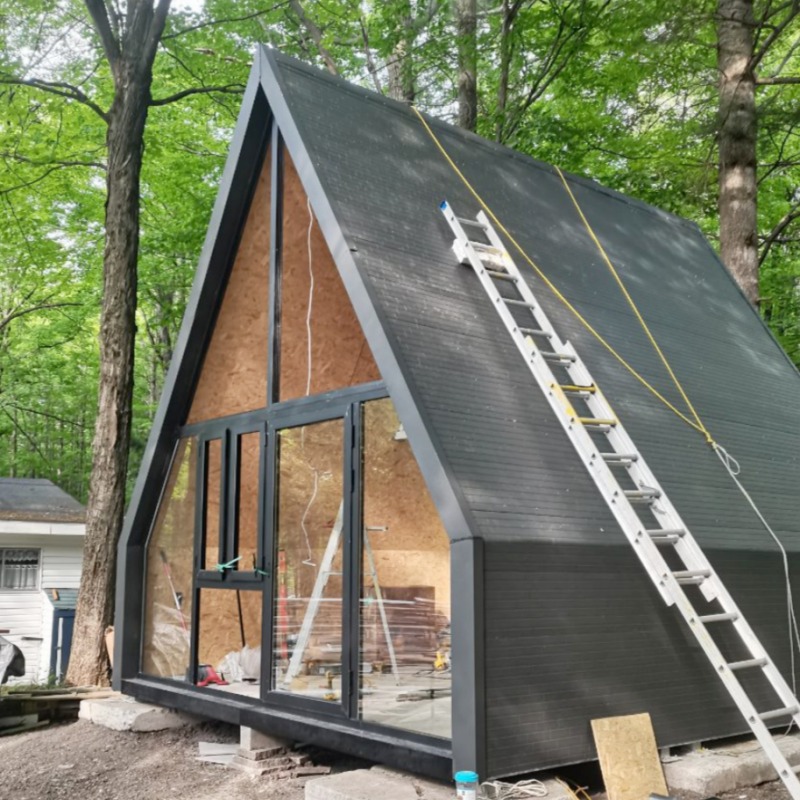 Perkongsian Kes Projek Rumah Segi Tiga Dua Tingkat Struktur Keluli Pelanggan Perancis